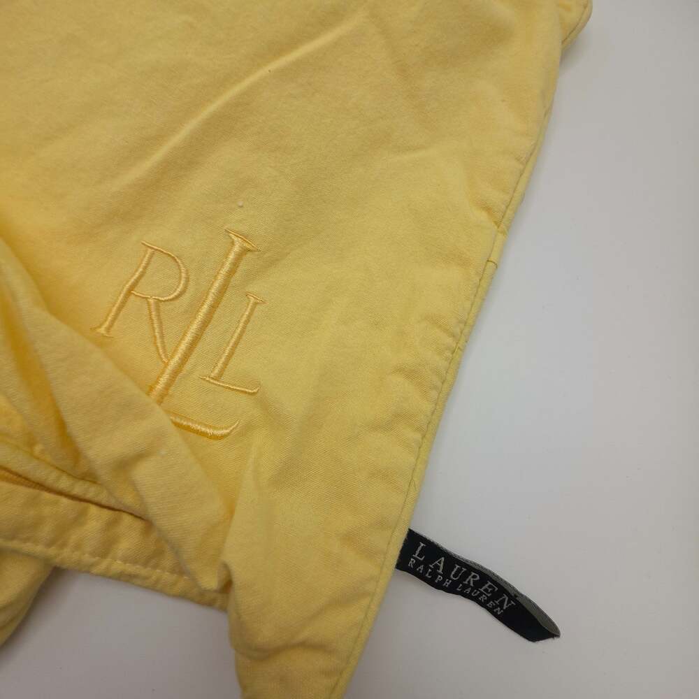 (2) Lauren Ralph Lauren Yellow Lumbar Pillow Covers 24.5x12.5 LRL Monogram Pair